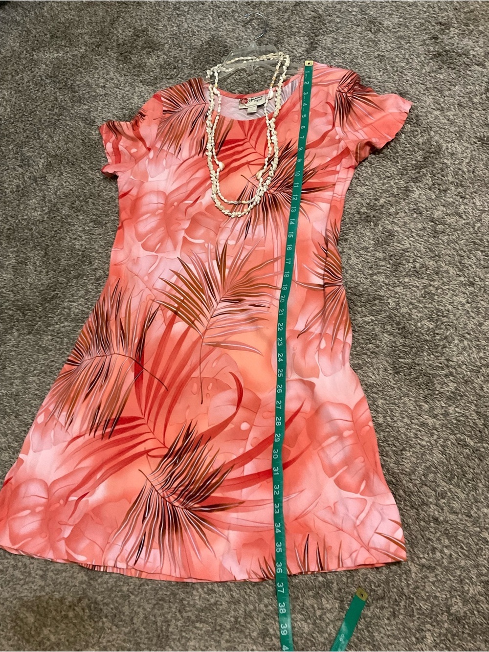 The Hawaiian Original Floral Mini Dress with 2 Shell Necklaces Medium - Picture 7 of 7